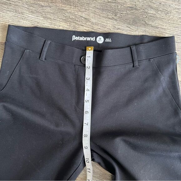 Betabrand Black Pull-On Stretch Mid Rise Straight Leg Dress Pant Trouser Yoga M - Picture 7 of 12